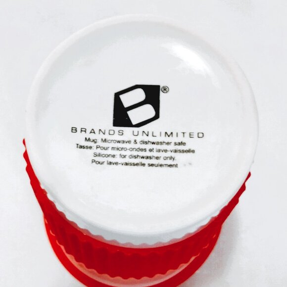 Laura Secord Ceramic Travel Coffee Tumbler with Red Silicone Grip And Lid - Picture 5 of 8